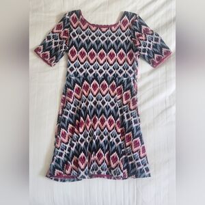 Reversible Burgundy and Blue Girls Dress Size 8